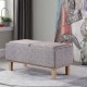 Grey Seat Flip Storage Bench W/ Unfinish Legs 17"