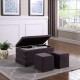 Gray Velvet Chrome Nailhead Studs Tufted Storage Bench + 2 Seatings 18"