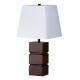 Walnut Retro Block Table Lamp 27.5"