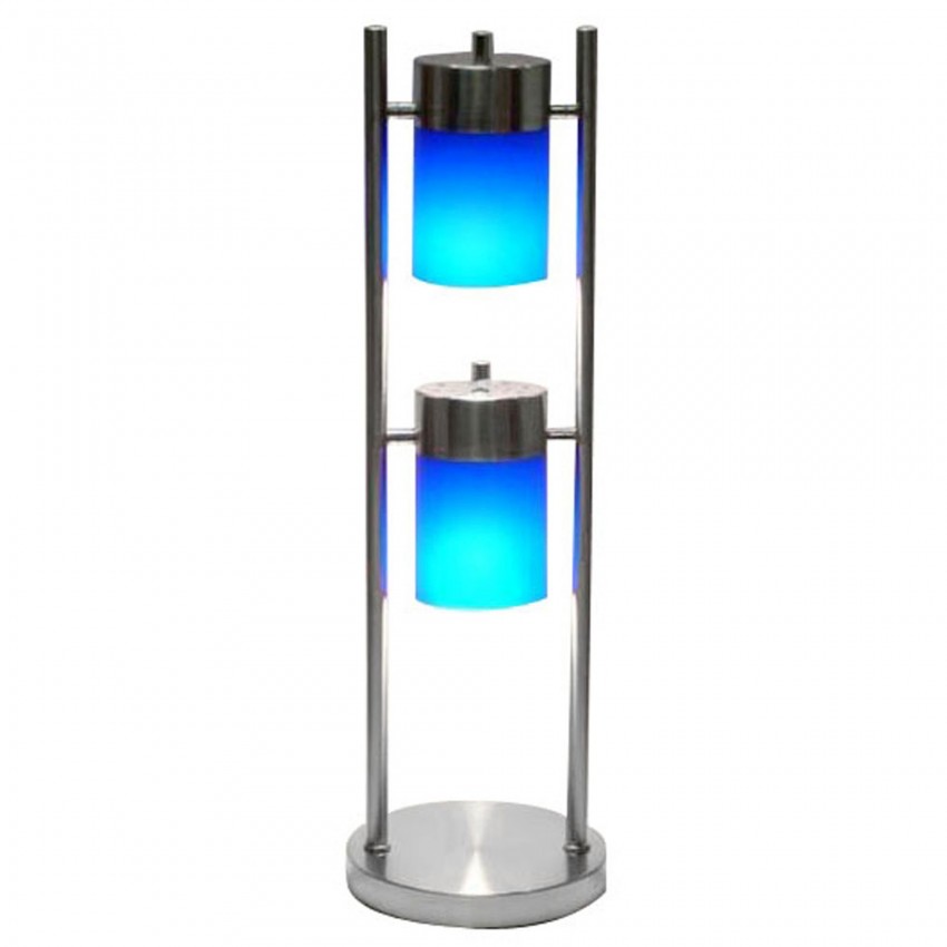 2-Light Adjustable Table Lamp - Blue