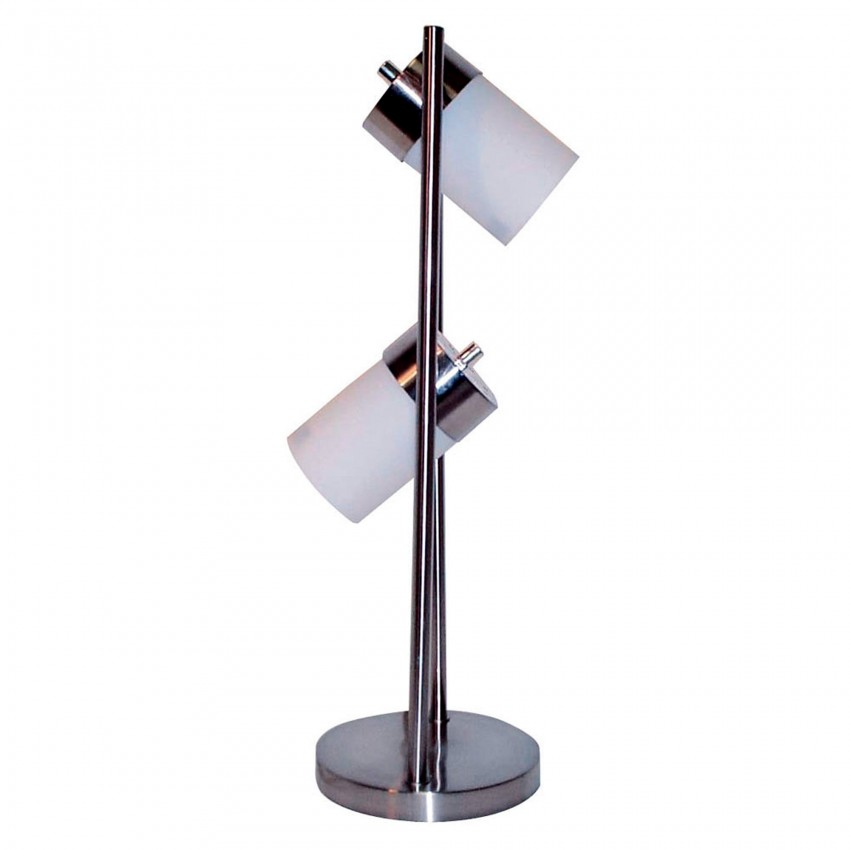 2-Light Adjustable Table Lamp - White