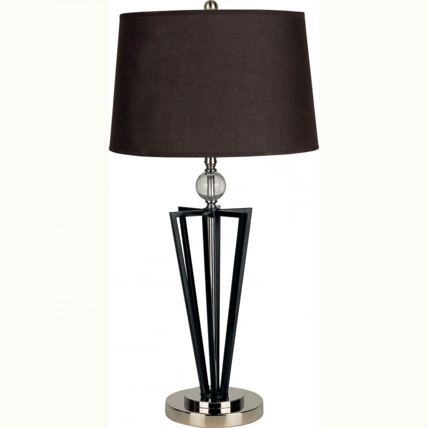 Crystal Ball Table Lamp - Black 28"