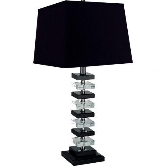 Solid Crystal Table Lamp - Black & Clear 26