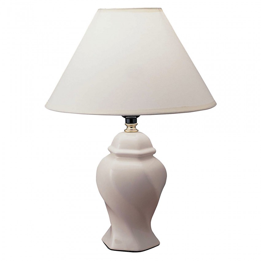 Ceramic Table Lamp - Ivory 13"