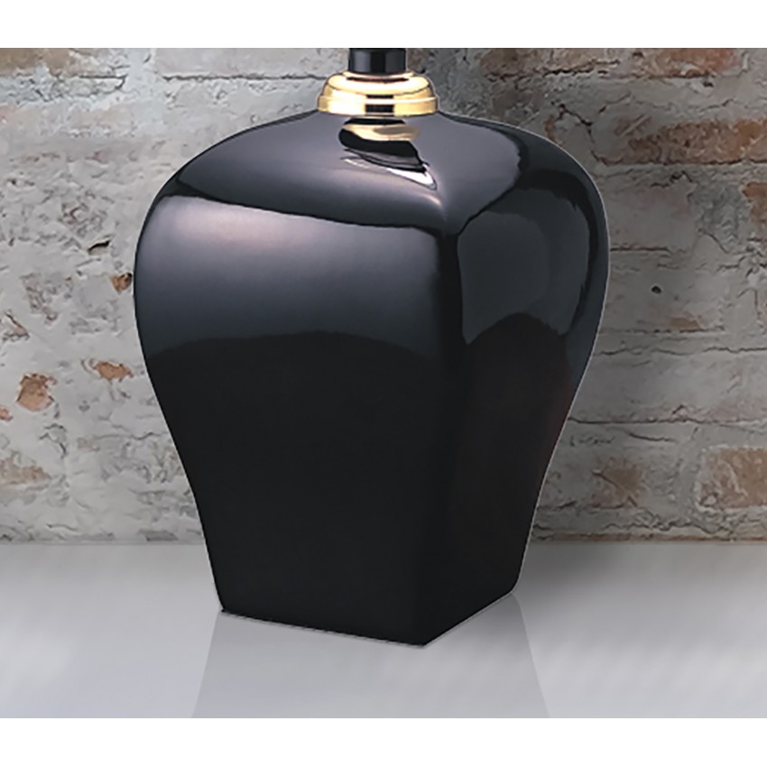Ceramic Table Lamp - Black 13"
