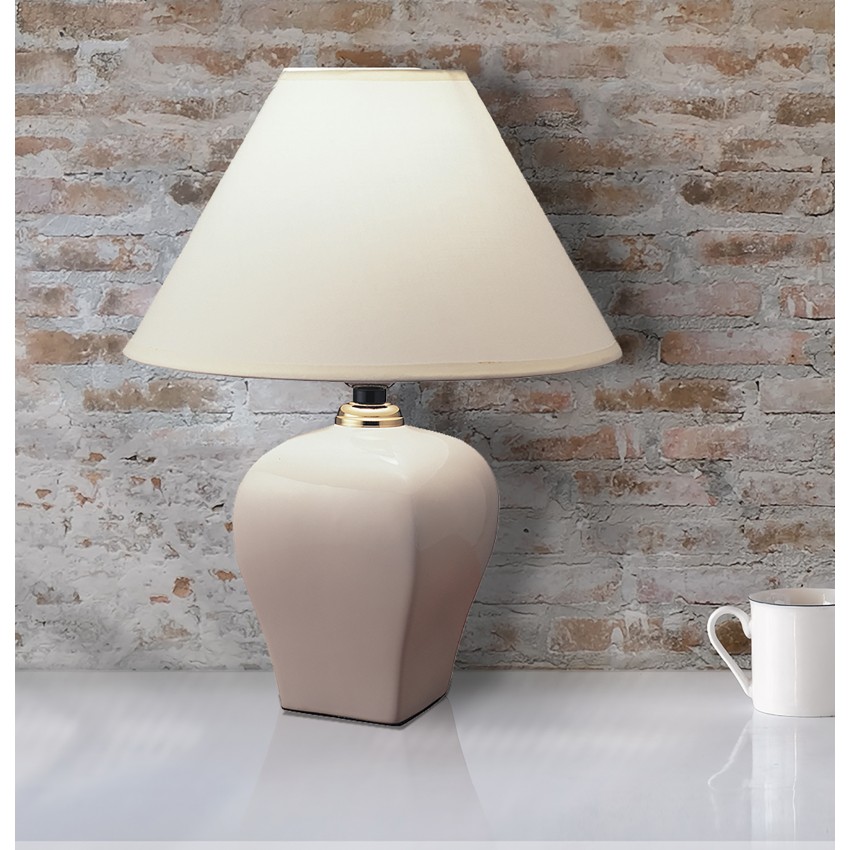 Ceramic Table Lamp - Ivory 13"