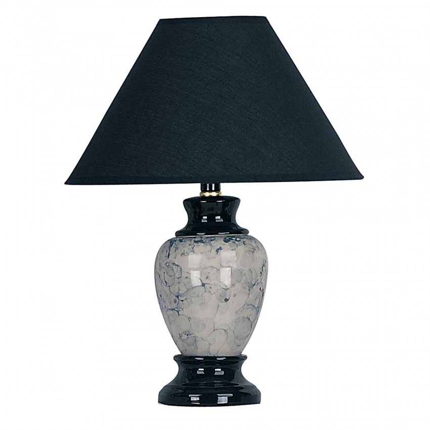 Ceramic Table Lamp - Black 13"