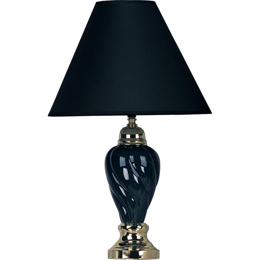 Ceramic Table Lamp - Black 22"