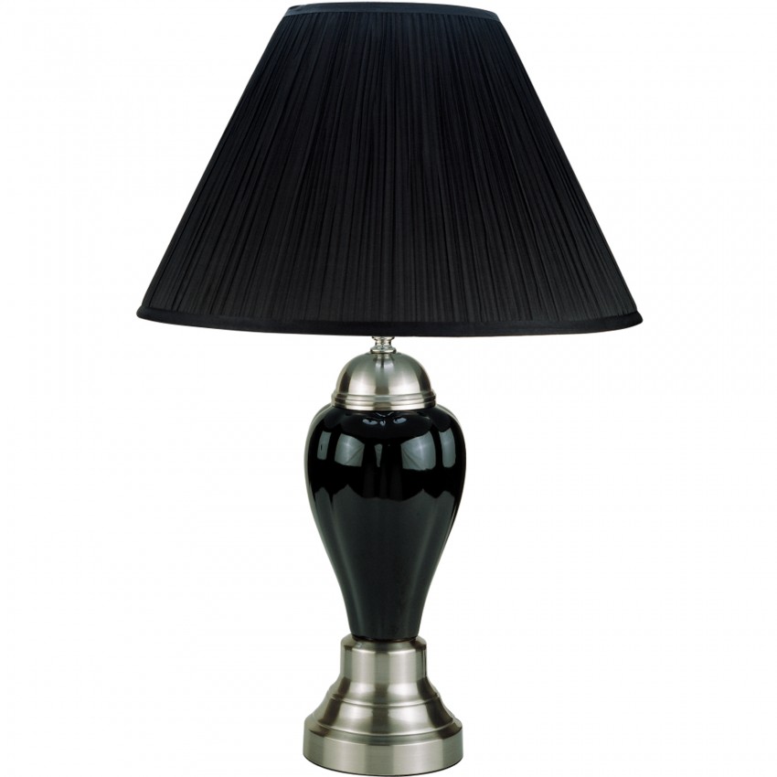 27" Ceramic Table Lamp - Silver/Black