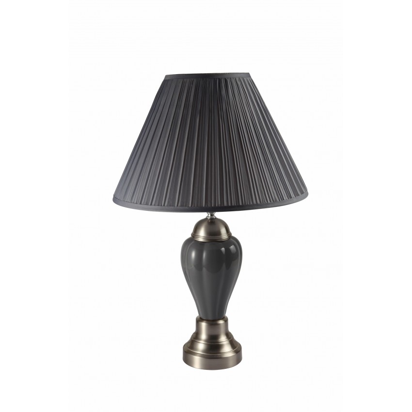 Ceramic And Metal Table Lamp - Silver/Gray 27"