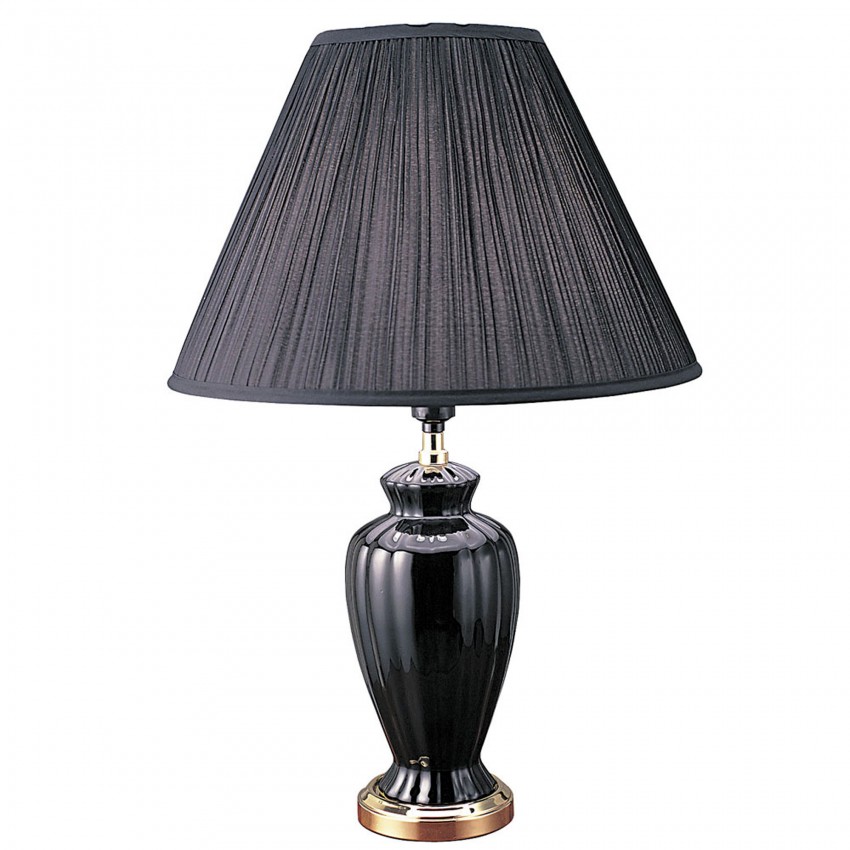 Ceramic Table Lamp - Black 26"