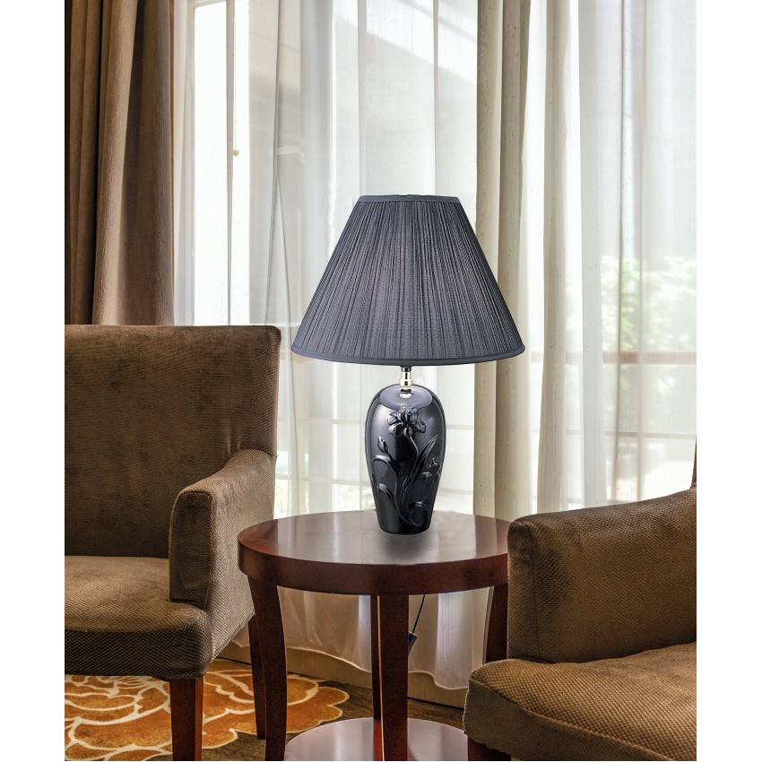 Ceramic Table Lamp - Black 26"