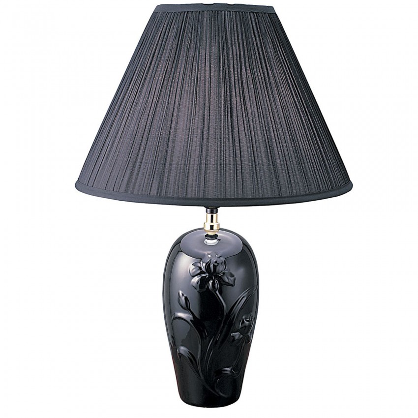 Ceramic Table Lamp - Black 26"