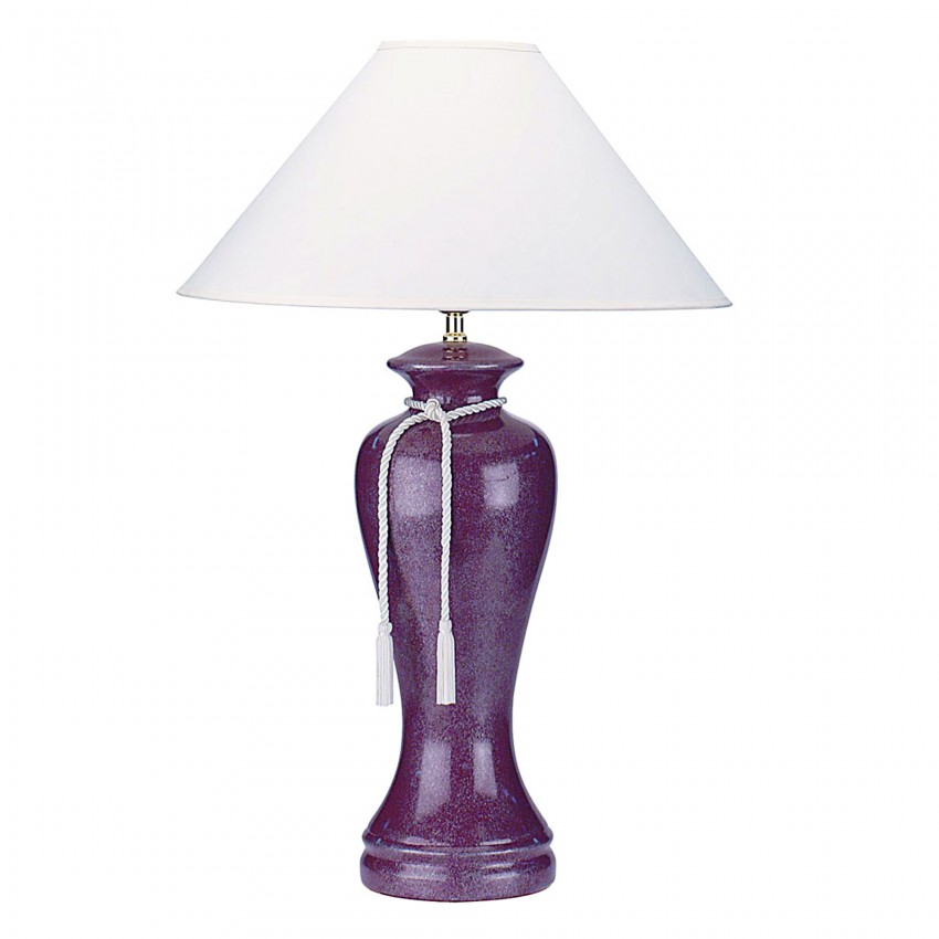 Ceramic Table Lamp - Burgundy 35"