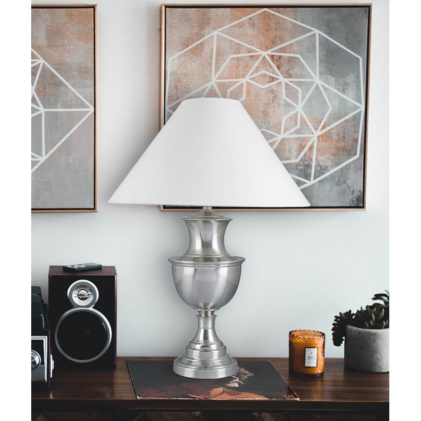 Metal Table Lamp - Satin Nickel 28"