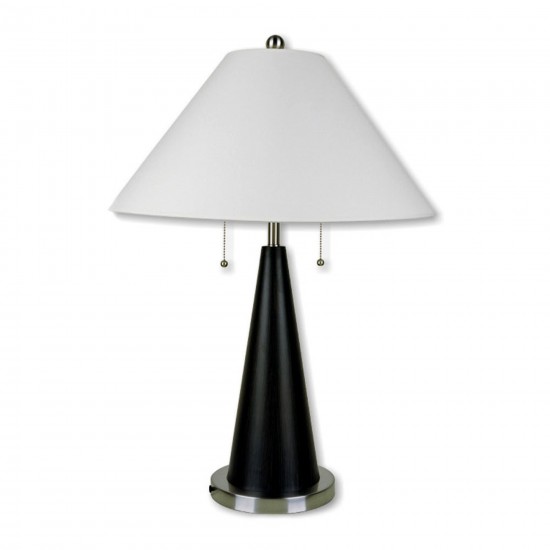 Metal Table Lamp - Black/Silvertone 28