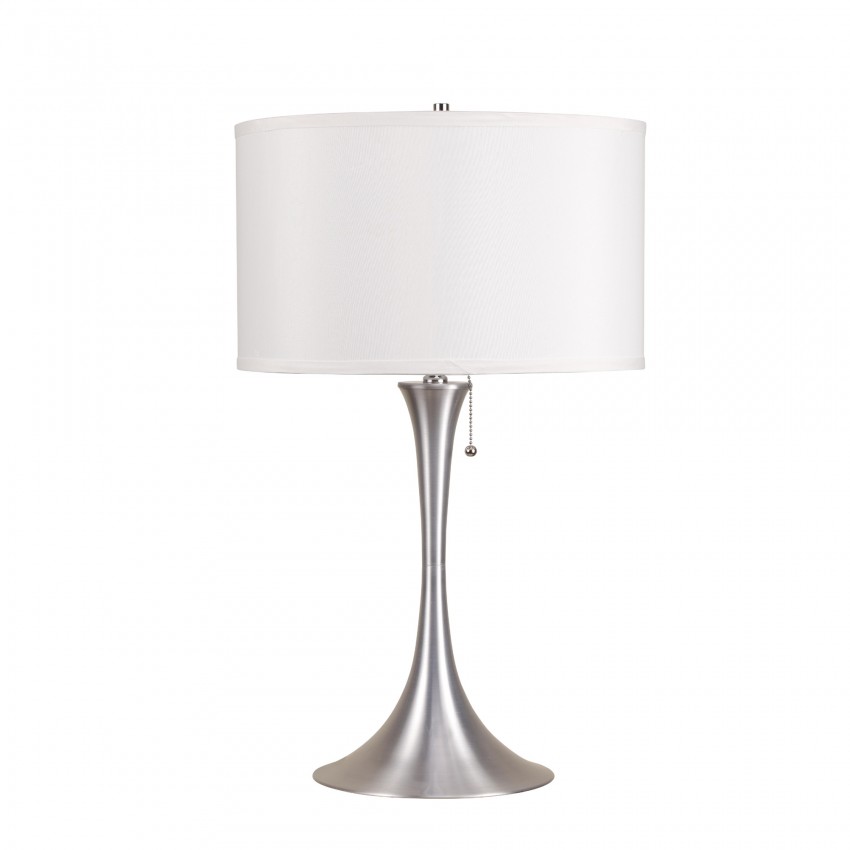 Brush Silver Retro Table Lamp 27"