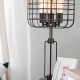 Powder Coated Industrial Cage 3 Light Edison Table Lamp 26.5"