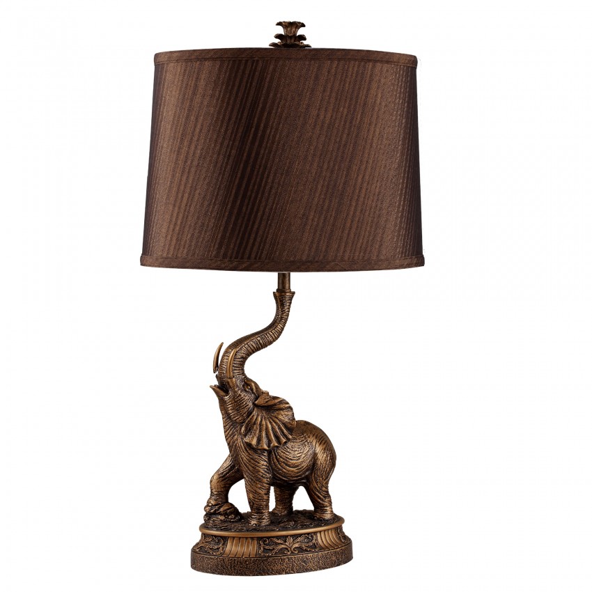 Bronze Elephant Table Lamp 27"