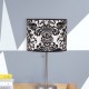 Black/White Damask Print Steel Accent Table Lamp 19"