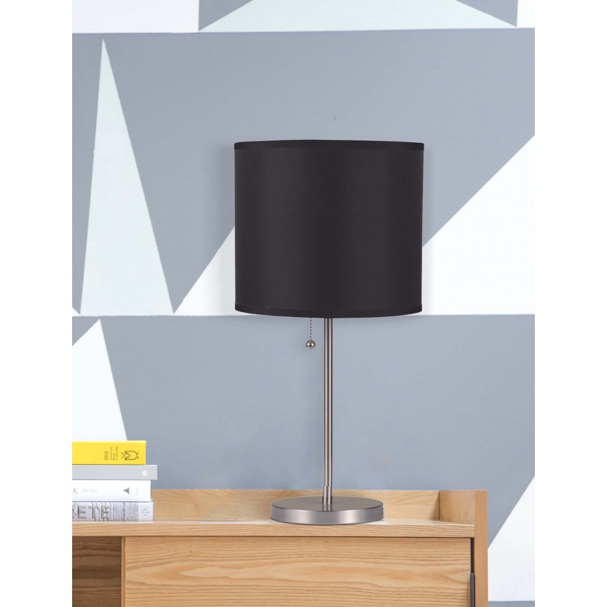 Black Brush Steel Accent Table Lamp 19"