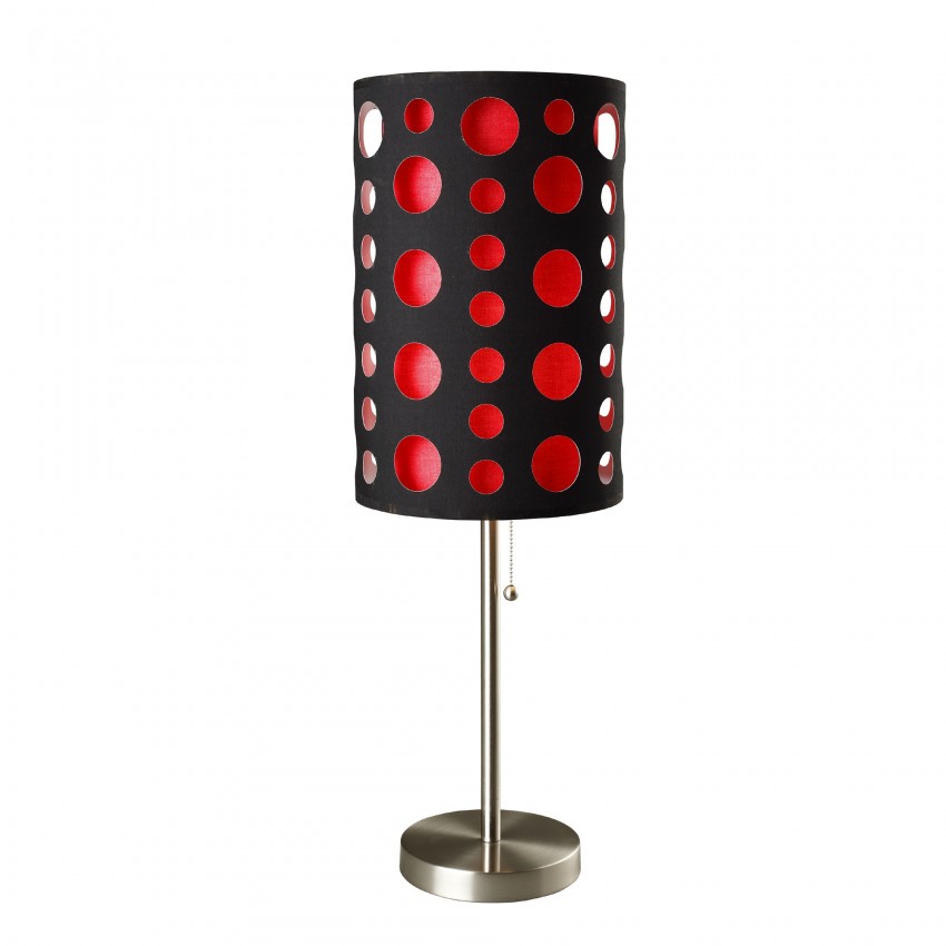 Modern Retro Black-Red Table Lamp 30"