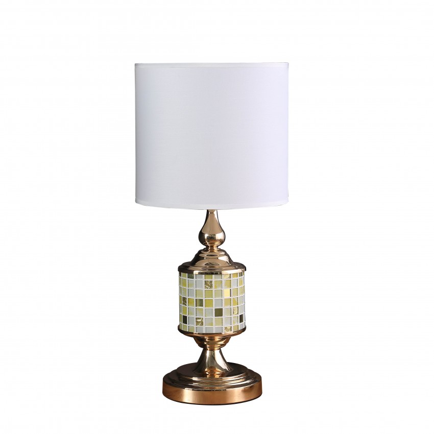 Layla Rose Gold Bohemian Glass Mosaic Modern Table Lamp 23"