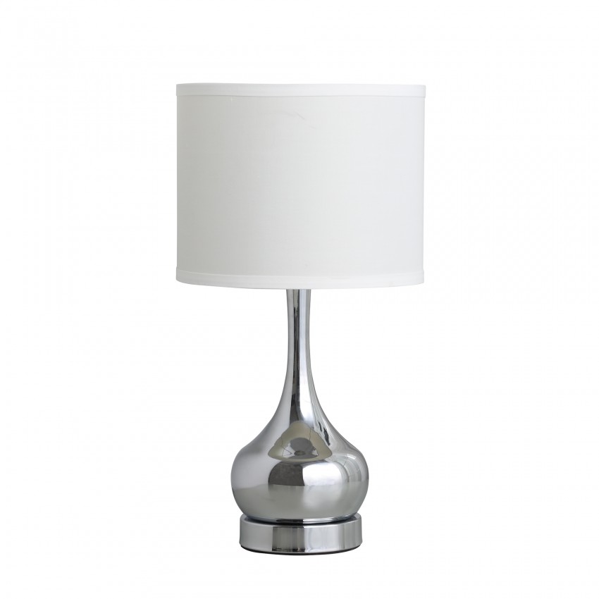 Corrine Polished Silver Mid Century Table Lamp 18.75"