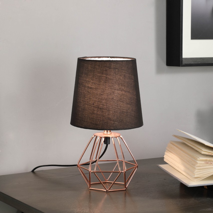 wire geometric table lamp