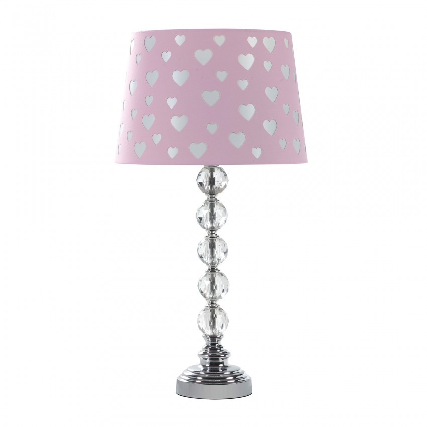 Ariel Heart Crystal Stacked Orb Table Lamp 22"