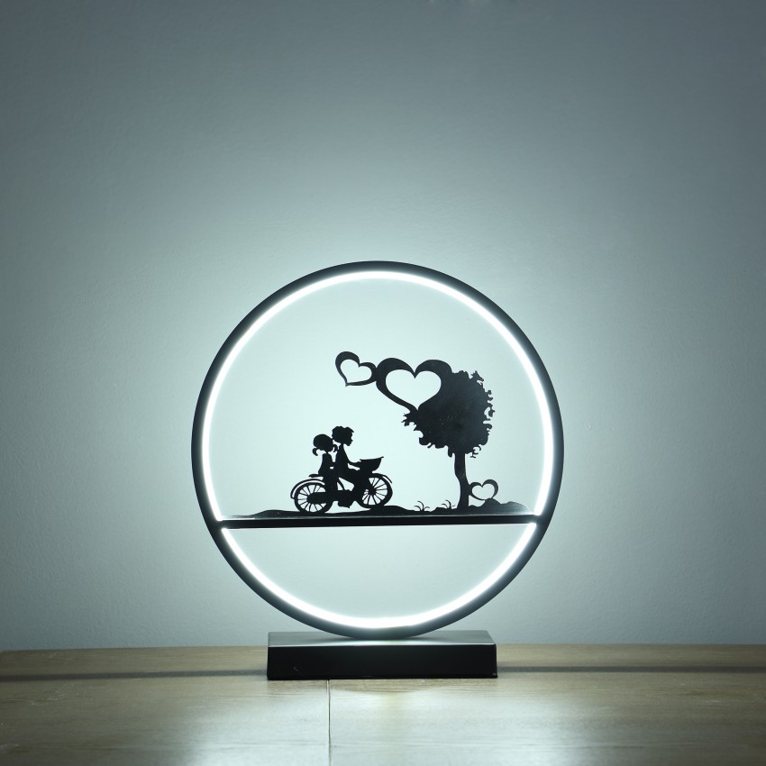Girl And Boy On Bicycle Led Accent Table Lamp 13" Inch