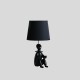 Black Modern Clown Phone Holder Resin Table Lamp 21.25"
