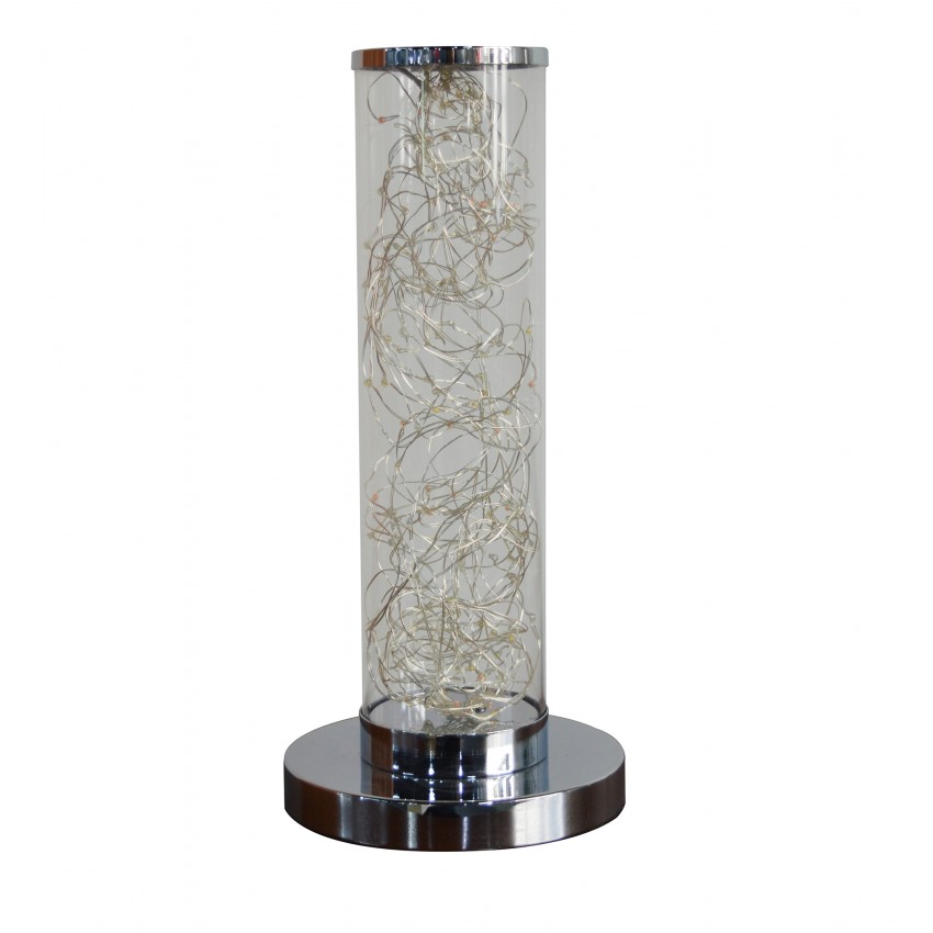 Exposed Rope Led Minari Clear Column Table Lamp 13" Inch