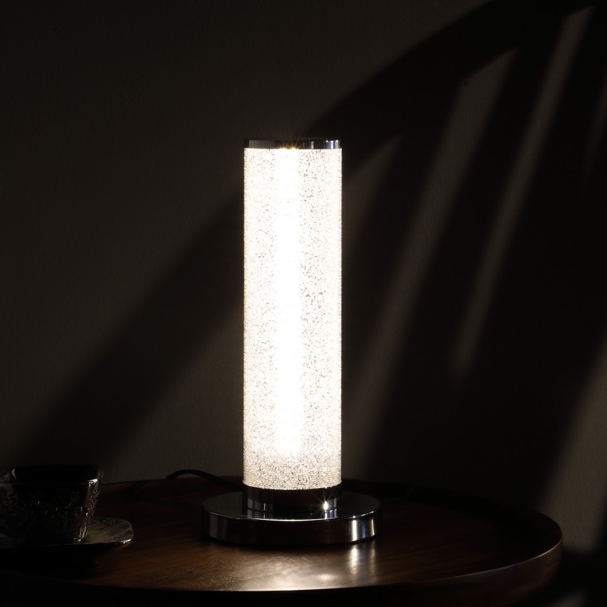 Led Illuminari White Crystal Sandrocks Column Table Lamp 13" Inch