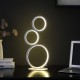 3-Ring Shaped Odu White Led Minimalist Metal Table Lamp 17"