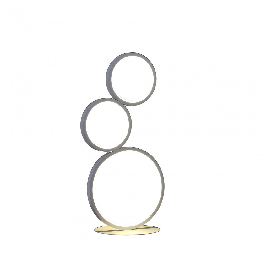3-Ring Shaped Odu White Led Minimalist Metal Table Lamp 17"