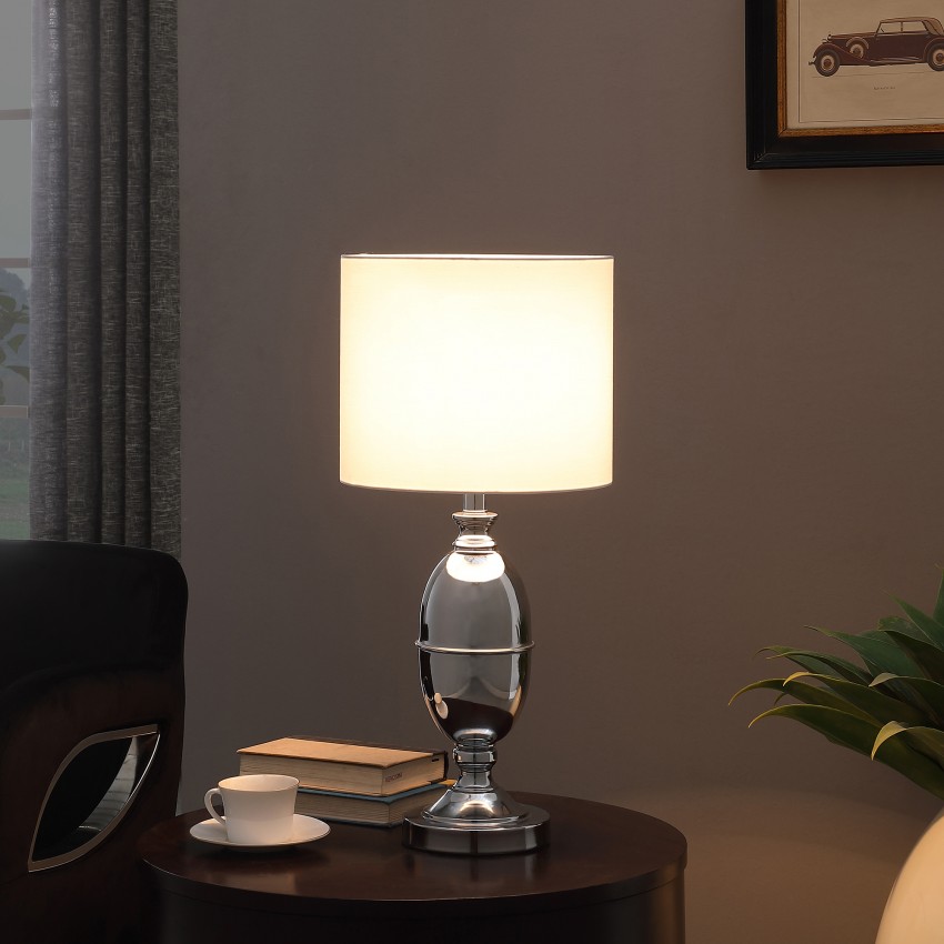 Ambros Textured Silver Chrome Urn Table Lamp 25" Ambros Textured Silver Chrome Urn Table Lamp 25"