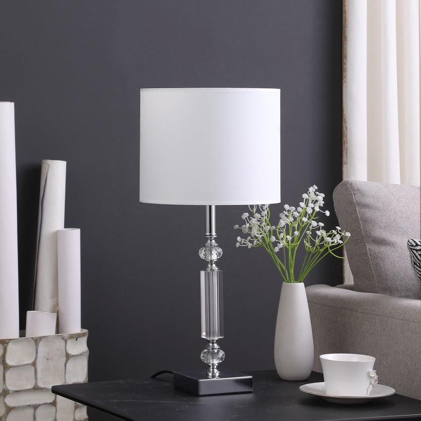 Elon Cut Crystal Column Modern Table Lamp 19.75" Elon Cut Crystal Column Modern Table Lamp 19.75"