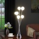 Acrylic Globe Aluminun Led Chrysanthe Silver Chrome Metal Table Lamp 27.5"