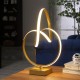 Abstract Infinity Matte Gold Modern Table Lamp 19"