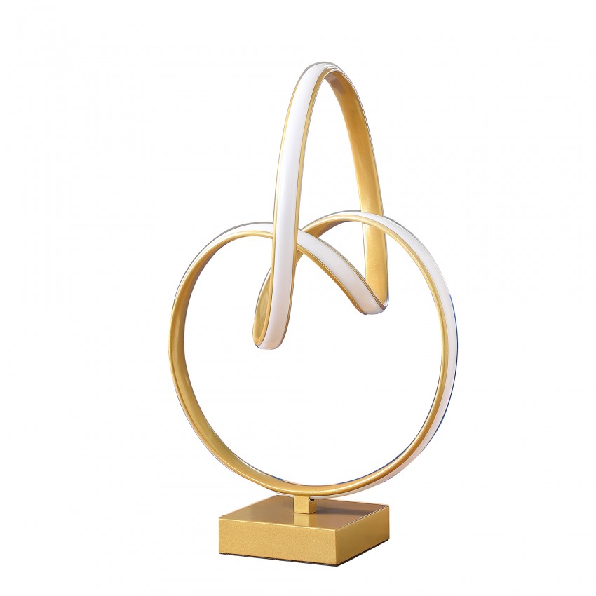 Abstract Infinity Matte Gold Modern Table Lamp 19"