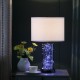 Cynx Led Night Light Mid-Century Glass Black Chrome Table Lamp 21.25"