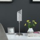 Aldo Upright Concave Aluminum Brush Silver Table Lamp 22"
