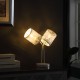 Bohemian Paisley 2-Light Cylinder Gray Table Lamp 17"
