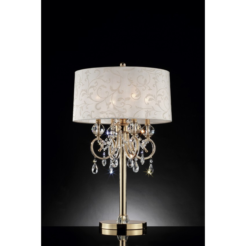 Aurora Barocco Shade Crystal Gold Table Lamp 32.5" Aurora Barocco Shade Crystal Gold Table Lamp 32.5"