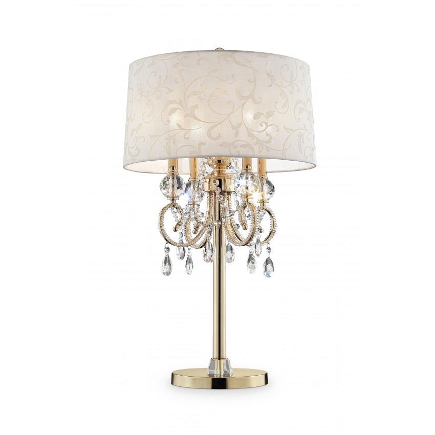 Aurora Barocco Shade Crystal Gold Table Lamp 32.5"