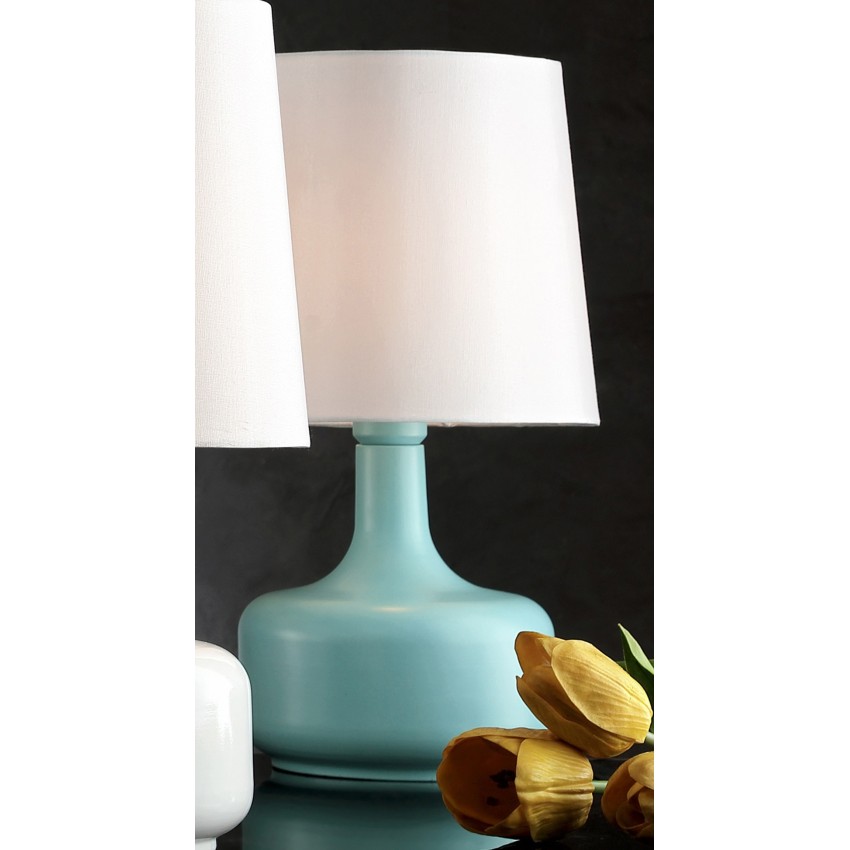 Cheru Powder Green Mid-Century Modern Touch On Metal Table Lamp 17.25"