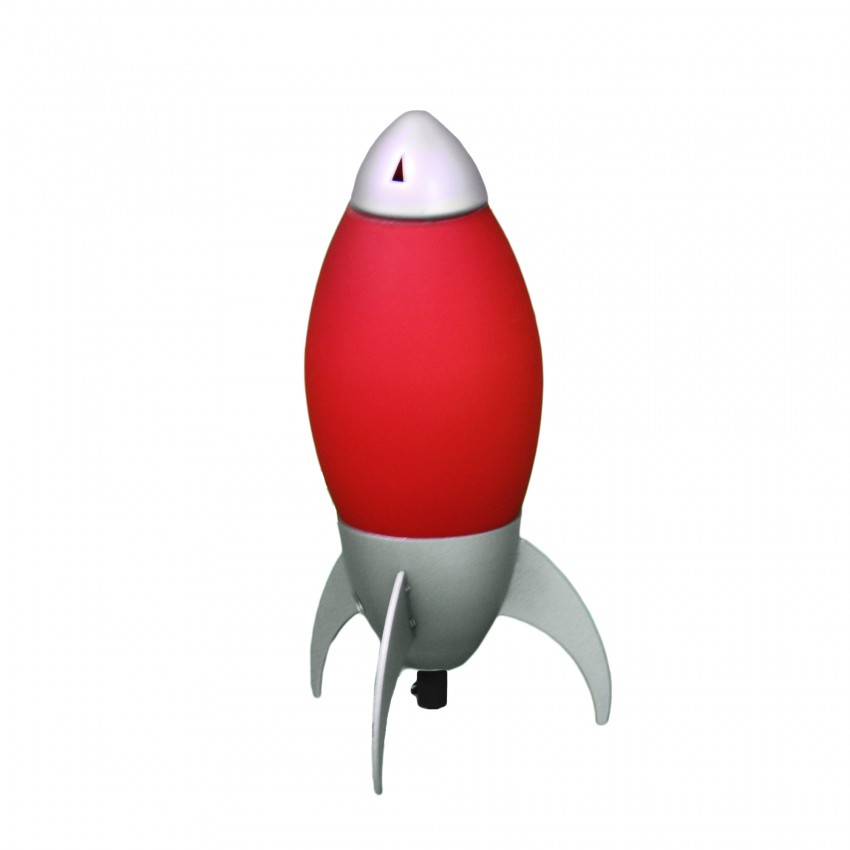 kids Red Rocket Table Lamp 10.5"