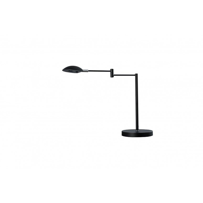 Luna Led Swing Arm Satin Black Desk Lamp 15.75"