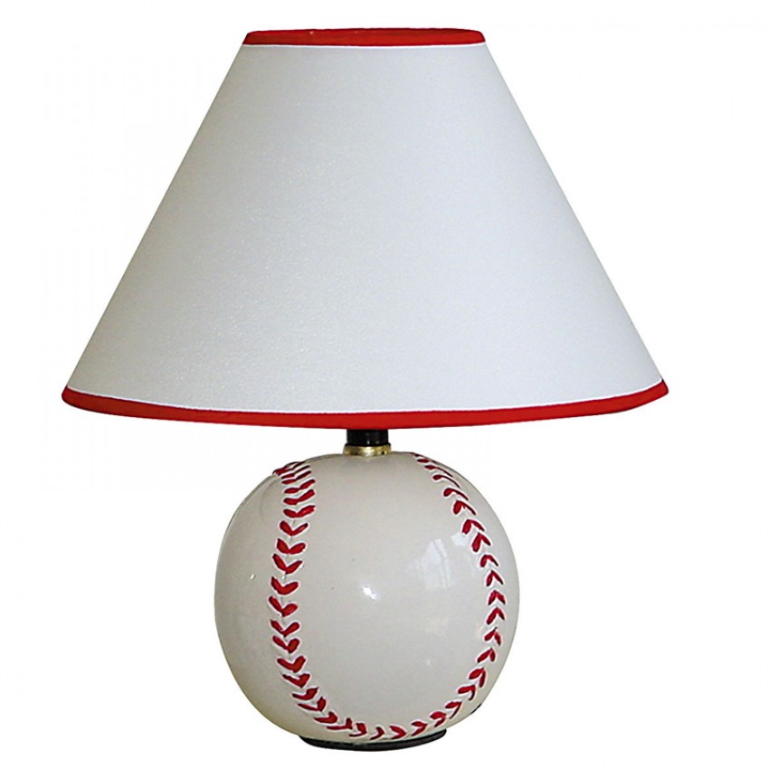 Kids Baseball Ceramic Table Lamp 12"